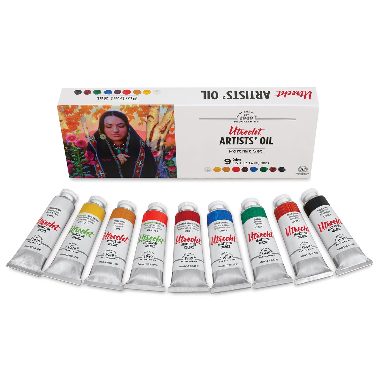 Utrecht Artists' Oil Paint - Set of 9, Portrait Colors, 37 ml